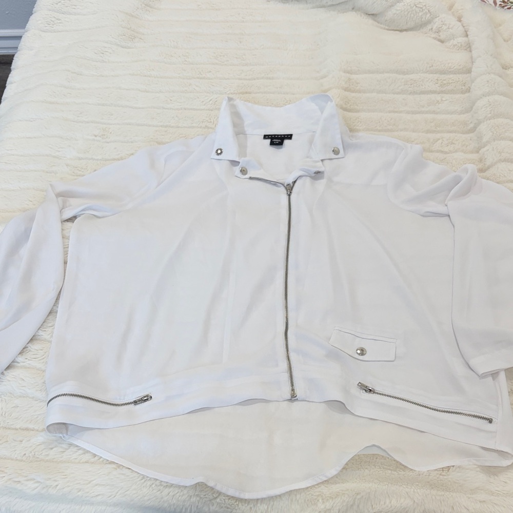 Metaphor White Jacket with Silver Details